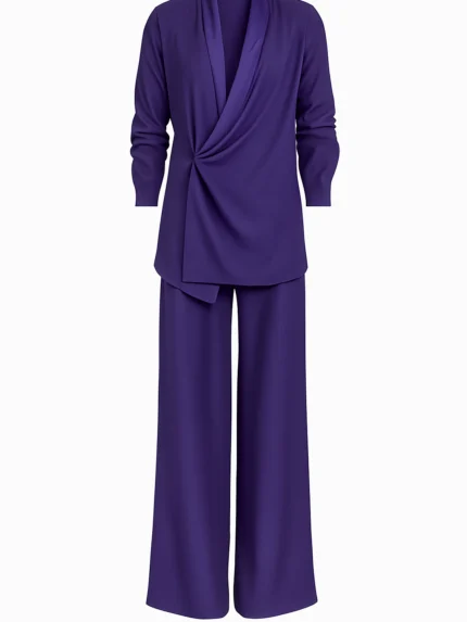 Viscose Wrap Blouse & Palazzo Pants Set