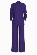 Viscose Wrap Blouse & Palazzo Pants Set - imagine 2