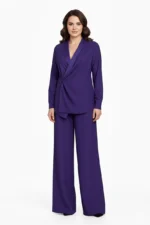 Viscose Wrap Blouse & Palazzo Pants Set - Image 4