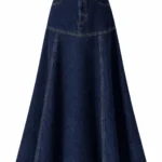 Denim Maxi Skirt with Flared Silhouette