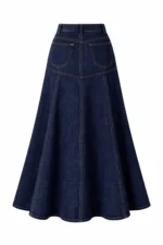 Denim Maxi Skirt with Flared Silhouette - Image 2